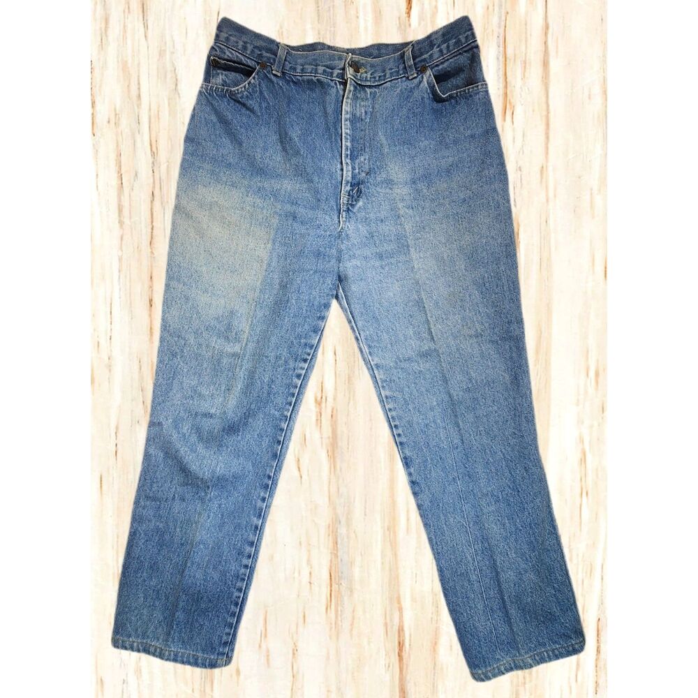 Vintage Petite Chic Mom Jeans Made USA High Rise Tapered 12P W31 L25 Light Wash